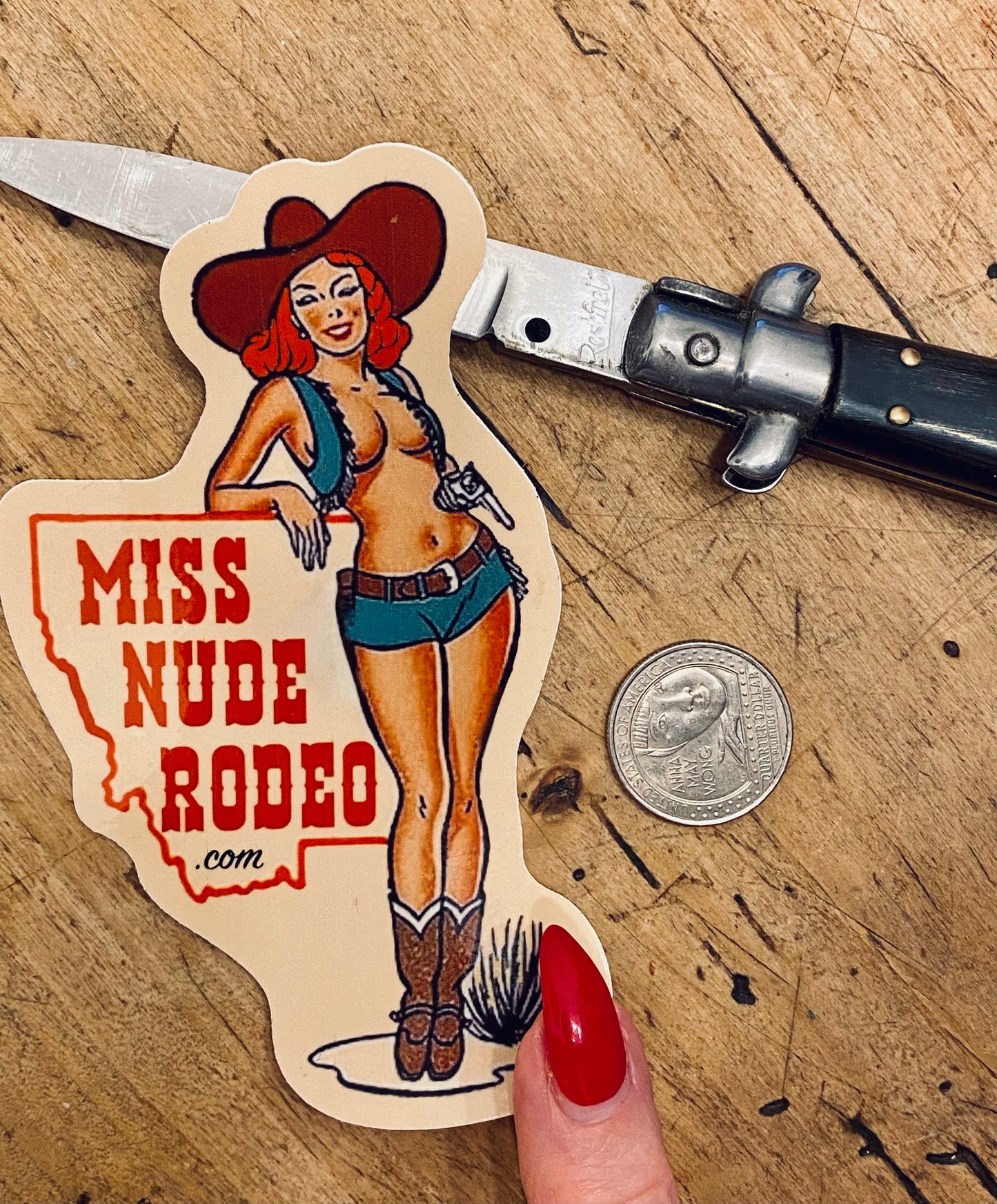 Miss Nude Rodeo babe sticker