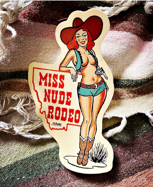 Miss Nude Rodeo babe sticker