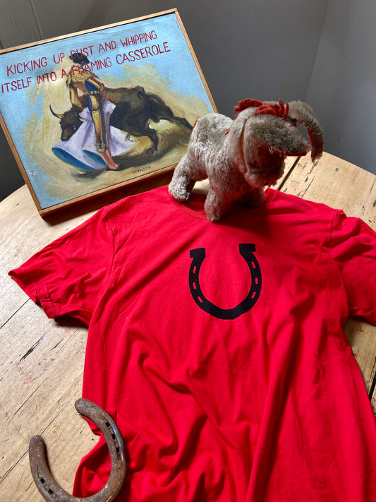 red horseshoe t-shirt